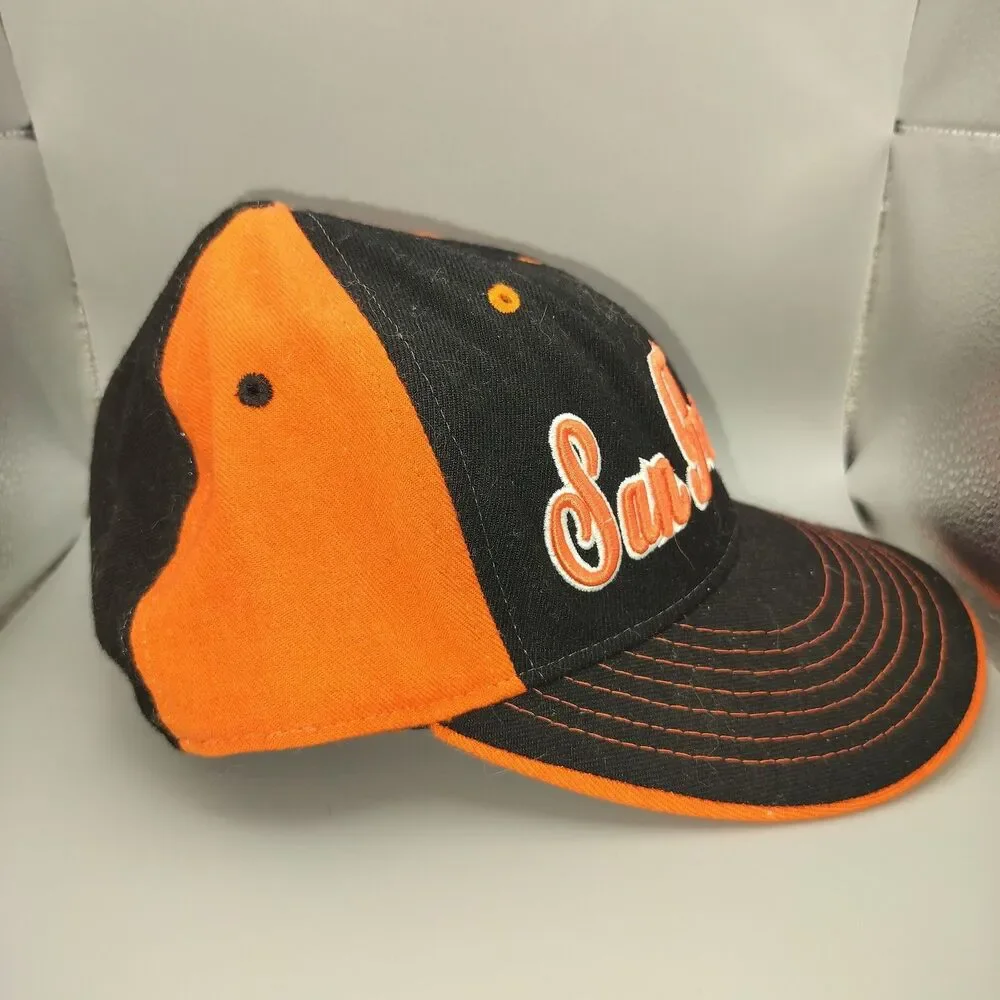 San Francisco Giants Playoff Collection Baseball Cap Hat Size 7 3/8 Black Orange